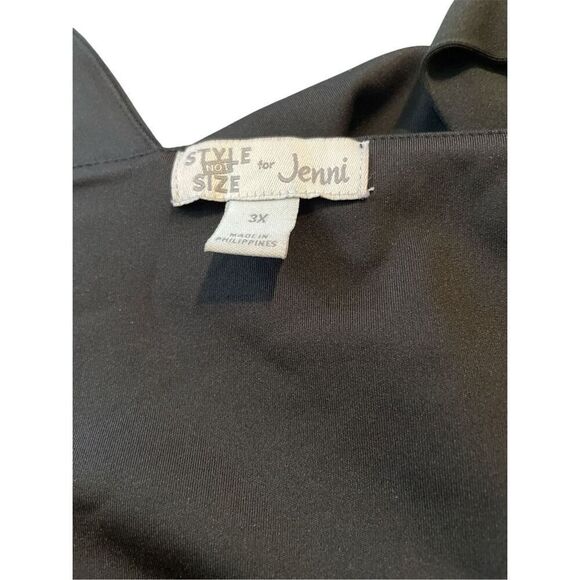 Jenni Women's Asymmetric One-Shoulder Sleep Bra, Black, Size: 3X - Picture 5 of 6